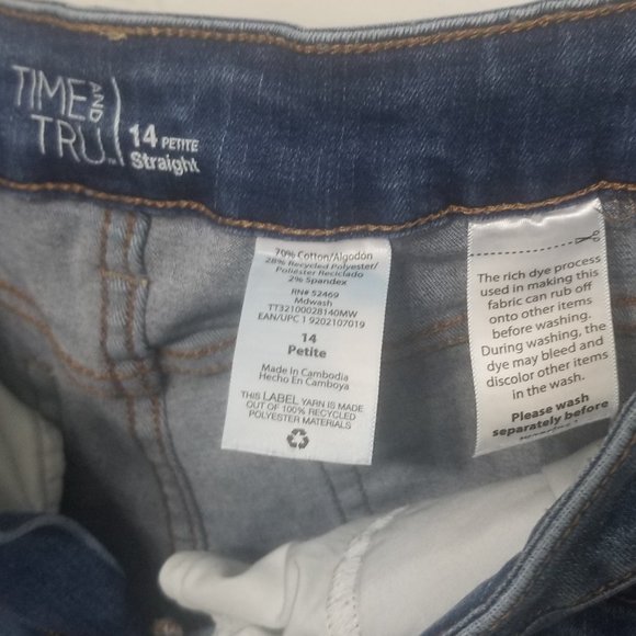 blue Time and Tru sz 14P straight jeans - Picture 5 of 9